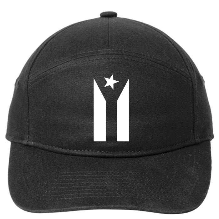 Black Boricua Flag Protest 7-Panel Snapback Hat