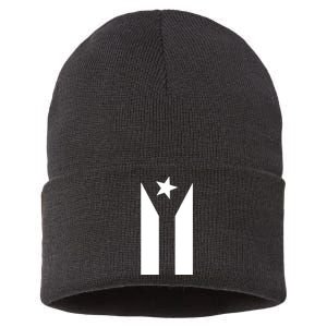 Black Boricua Flag Protest Sustainable Knit Beanie