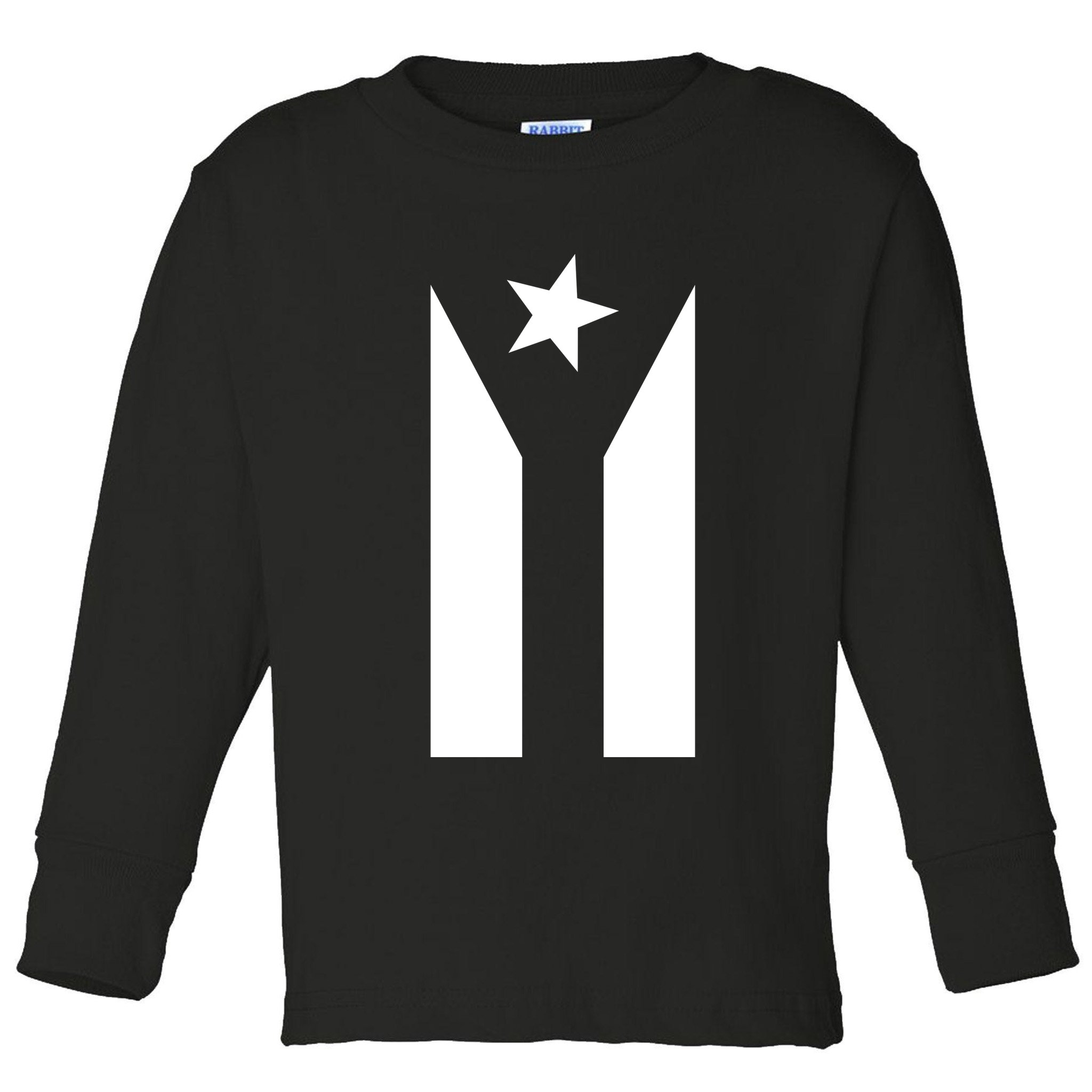 Black Boricua Flag Protest Toddler Long Sleeve Shirt