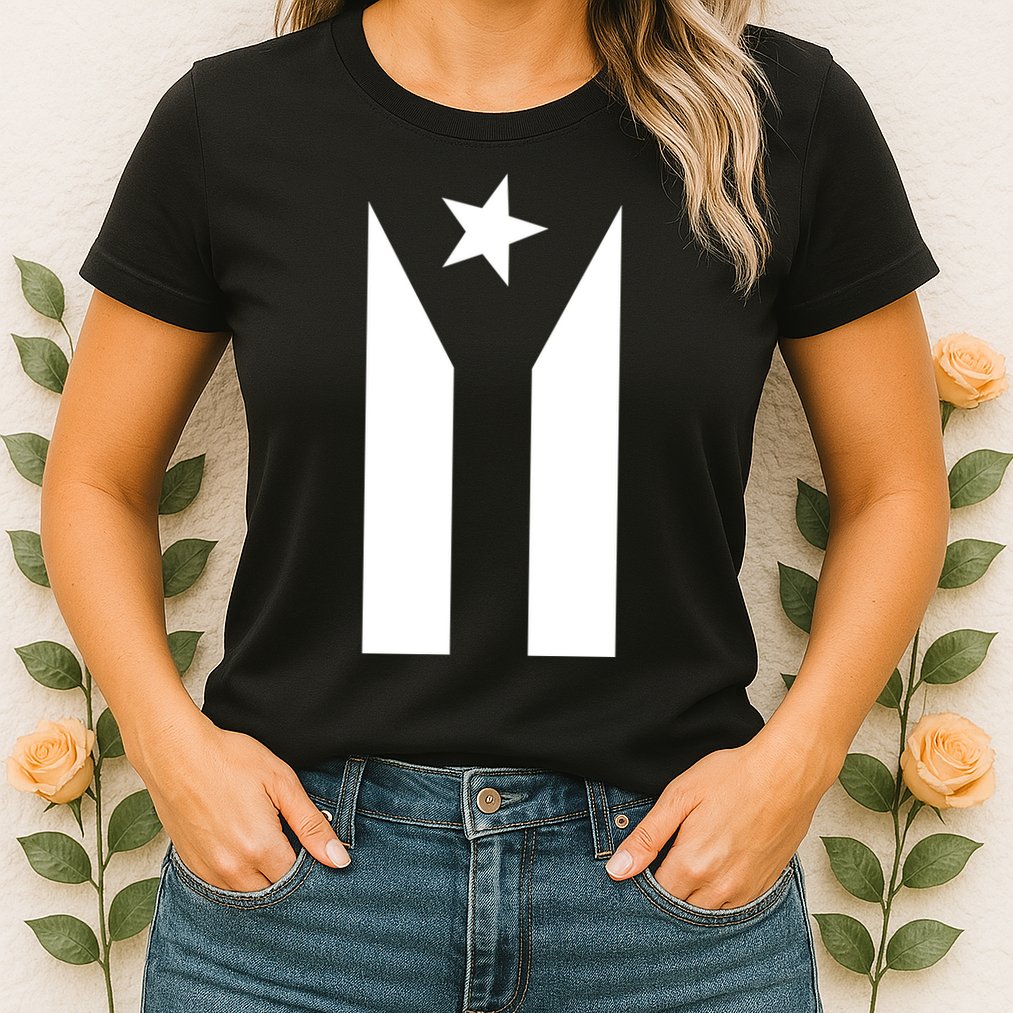 Black Boricua Flag Protest Womens T-Shirt