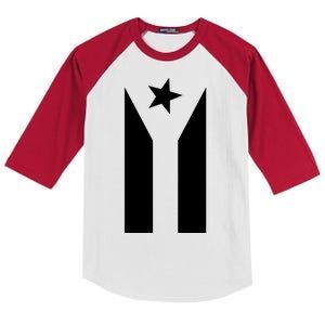 Black Boricua Flag Protest Kids Colorblock Raglan Jersey