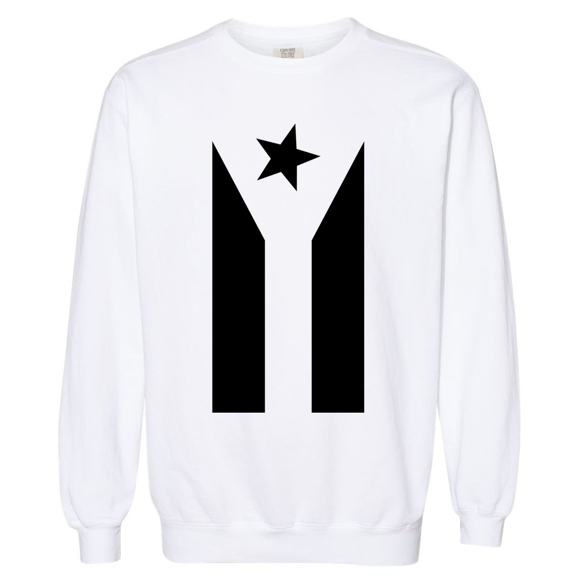 Black Boricua Flag Protest Garment-Dyed Sweatshirt