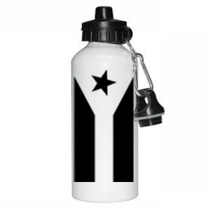 Black Boricua Flag Protest Aluminum Water Bottle