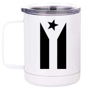 Black Boricua Flag Protest 12 oz Stainless Steel Tumbler Cup