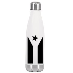 Black Boricua Flag Protest Stainless Steel Insulated Water Bottle