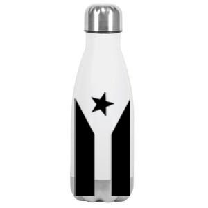 Black Boricua Flag Protest Stainless Steel Insulated Water Bottle