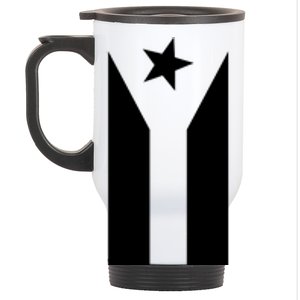 Black Boricua Flag Protest Stainless Steel Travel Mug