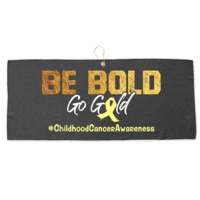 Be Bold Go Gold For Childhood Cancer Awareness Gift Large Microfiber Waffle Golf Towel