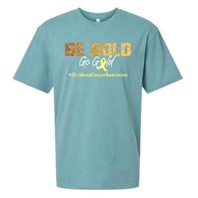 Be Bold Go Gold For Childhood Cancer Awareness Gift Sueded Cloud Jersey T-Shirt