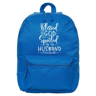 Blessed By God Spoiled By My Husband Protected By Both Gift 16 in Basic Backpack