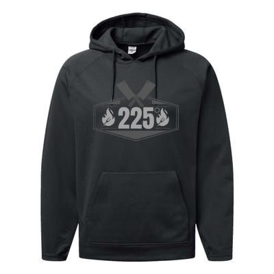 Bbq Barbeque Grilling 225 Degrees Smoking Meat Dad Father Performance Fleece Hoodie