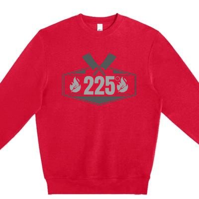 Bbq Barbeque Grilling 225 Degrees Smoking Meat Dad Father Premium Crewneck Sweatshirt