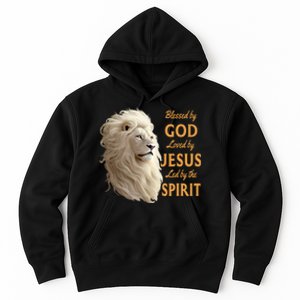 Blessed By God Loved By Jesus Christian Lion Hoodie