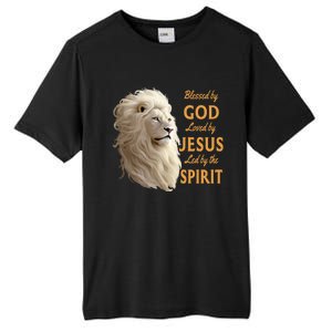 Blessed By God Loved By Jesus Christian Lion Tall Fusion ChromaSoft Performance T-Shirt