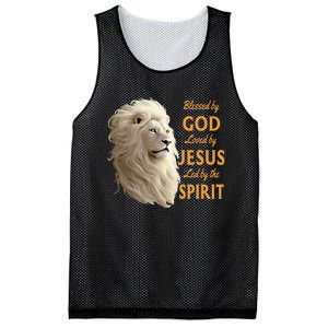 Blessed By God Loved By Jesus Christian Lion Mesh Reversible Basketball Jersey Tank