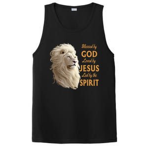 Blessed By God Loved By Jesus Christian Lion PosiCharge Competitor Tank