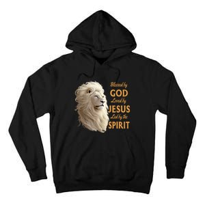 Blessed By God Loved By Jesus Christian Lion Tall Hoodie