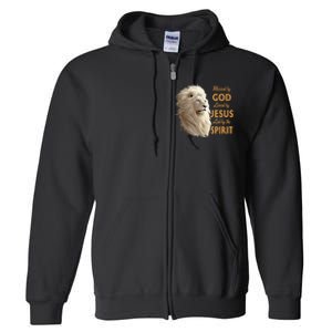 Blessed By God Loved By Jesus Christian Lion Full Zip Hoodie