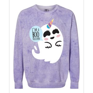 Boonicorn Boo Ghost Unicorn Cute Funny Halloween Costume Gift Colorblast Crewneck Sweatshirt