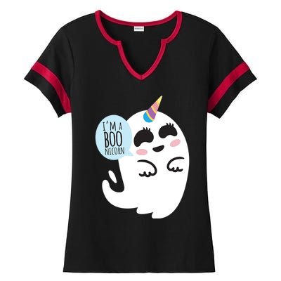 Boonicorn Boo Ghost Unicorn Cute Funny Halloween Costume Gift Ladies Halftime Notch Neck Tee