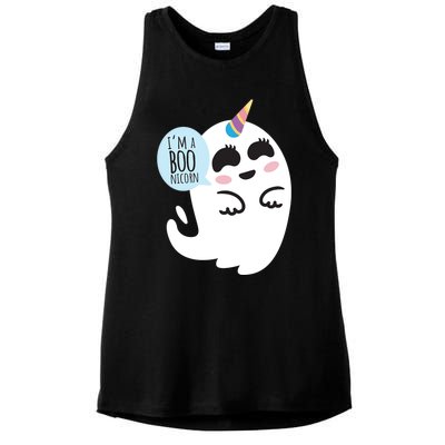 Boonicorn Boo Ghost Unicorn Cute Funny Halloween Costume Gift Ladies PosiCharge Tri-Blend Wicking Tank