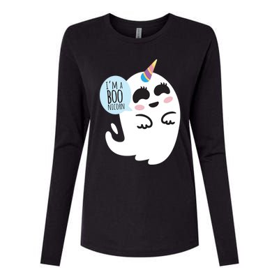 Boonicorn Boo Ghost Unicorn Cute Funny Halloween Costume Gift Womens Cotton Relaxed Long Sleeve T-Shirt