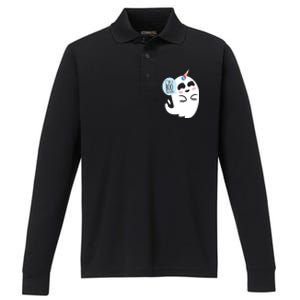 Boonicorn Boo Ghost Unicorn Cute Funny Halloween Costume Gift Performance Long Sleeve Polo