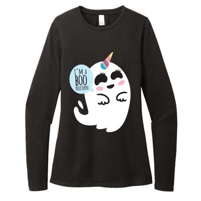 Boonicorn Boo Ghost Unicorn Cute Funny Halloween Costume Gift Womens CVC Long Sleeve Shirt