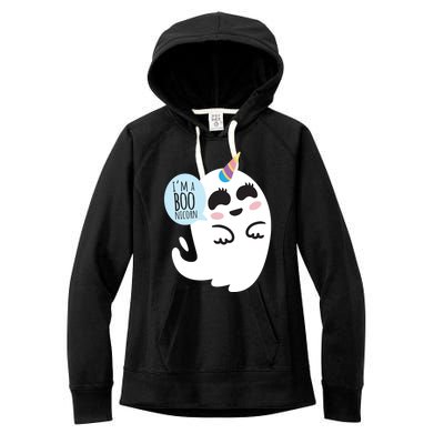 Boonicorn Boo Ghost Unicorn Cute Funny Halloween Costume Gift Women's Fleece Hoodie