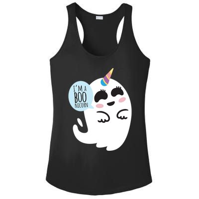 Boonicorn Boo Ghost Unicorn Cute Funny Halloween Costume Gift Ladies PosiCharge Competitor Racerback Tank