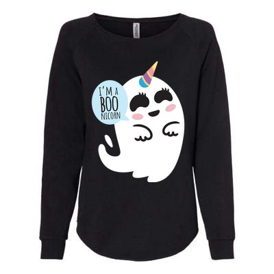 Boonicorn Boo Ghost Unicorn Cute Funny Halloween Costume Gift Womens California Wash Sweatshirt