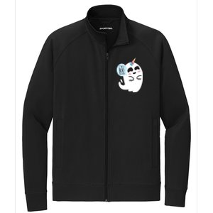 Boonicorn Boo Ghost Unicorn Cute Funny Halloween Costume Gift Stretch Full-Zip Cadet Jacket