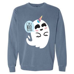 Boonicorn Boo Ghost Unicorn Cute Funny Halloween Costume Gift Garment-Dyed Sweatshirt