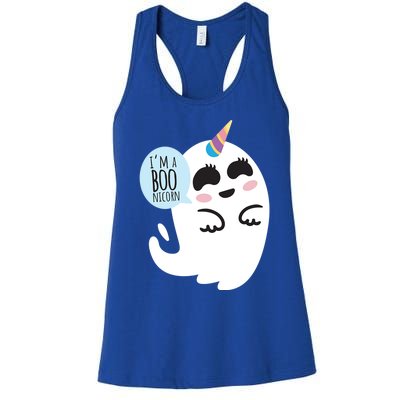 Boonicorn Boo Ghost Unicorn Cute Funny Halloween Costume Gift Women's Racerback Tank