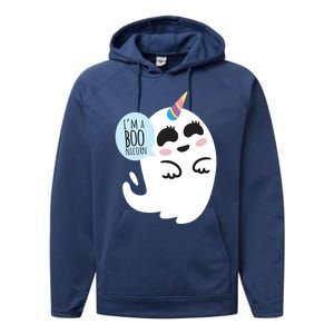 Boonicorn Boo Ghost Unicorn Cute Funny Halloween Costume Gift Performance Fleece Hoodie