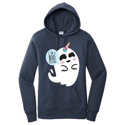 Boonicorn Boo Ghost Unicorn Cute Funny Halloween Costume Gift Women's Pullover Hoodie