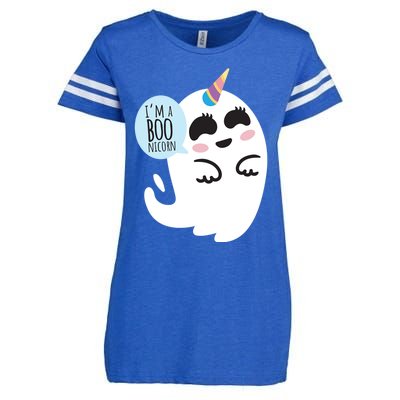 Boonicorn Boo Ghost Unicorn Cute Funny Halloween Costume Gift Enza Ladies Jersey Football T-Shirt