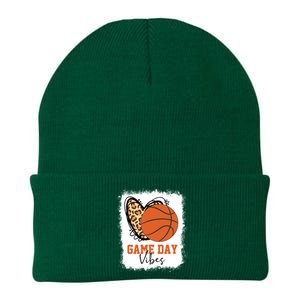 Bleached Basketball Game Day Vibes Basketball Mom Game Day Knit Cap Winter Beanie