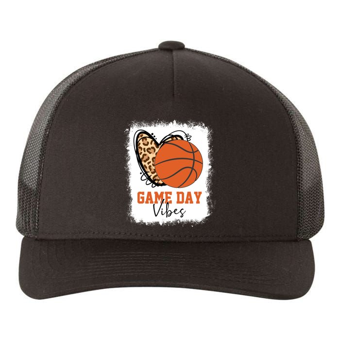 Bleached Basketball Game Day Vibes Basketball Mom Game Day Yupoong Adult 5-Panel Trucker Hat