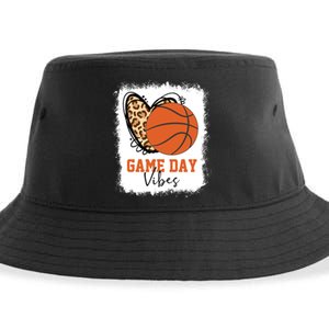 Bleached Basketball Game Day Vibes Basketball Mom Game Day Sustainable Bucket Hat