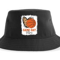 Bleached Basketball Game Day Vibes Basketball Mom Game Day Sustainable Bucket Hat