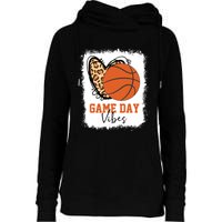 Bleached Basketball Game Day Vibes Basketball Mom Game Day Womens Funnel Neck Pullover Hood