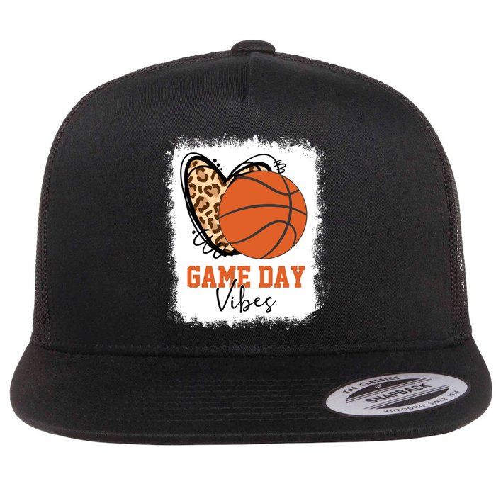 Bleached Basketball Game Day Vibes Basketball Mom Game Day Flat Bill Trucker Hat