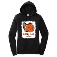 Bleached Basketball Game Day Vibes Basketball Mom Game Day Women's Pullover Hoodie