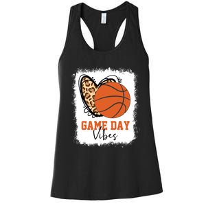 Bleached Basketball Game Day Vibes Basketball Mom Game Day Women's Racerback Tank