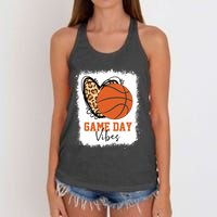 Bleached Basketball Game Day Vibes Basketball Mom Game Day Women's Knotted Racerback Tank