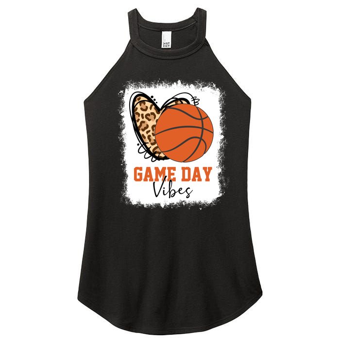 Bleached Basketball Game Day Vibes Basketball Mom Game Day Women's Perfect Tri Rocker Tank