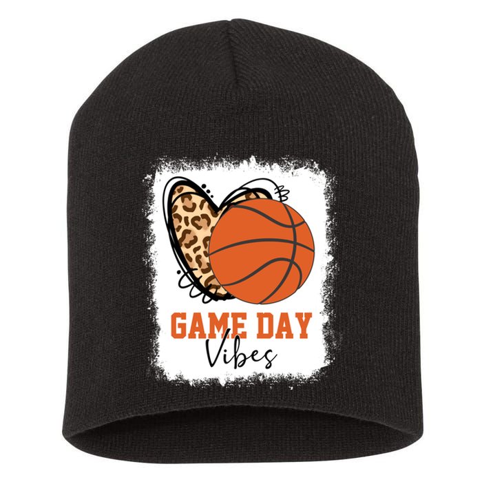 Bleached Basketball Game Day Vibes Basketball Mom Game Day Short Acrylic Beanie