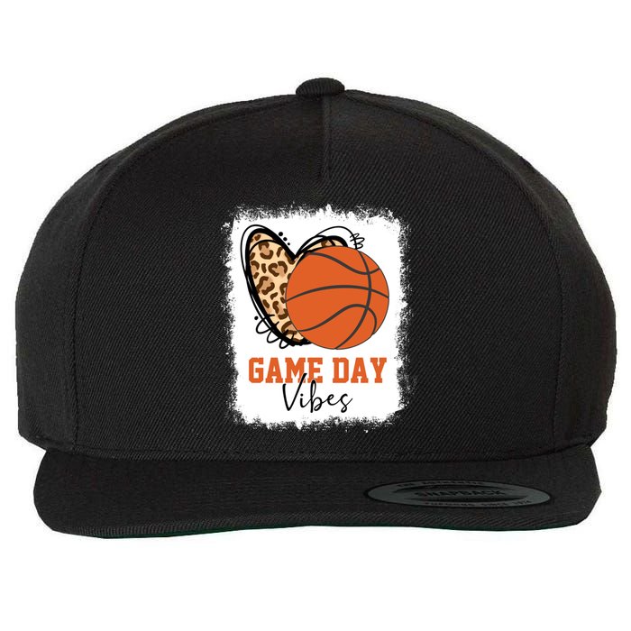 Bleached Basketball Game Day Vibes Basketball Mom Game Day Wool Snapback Cap