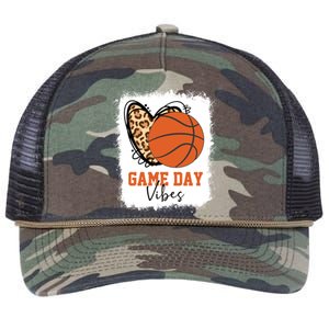 Bleached Basketball Game Day Vibes Basketball Mom Game Day Retro Rope Trucker Hat Cap